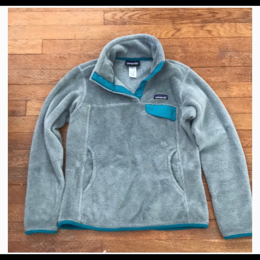 NWT Gray & Teal XXS Patagonia Re-tool Snap